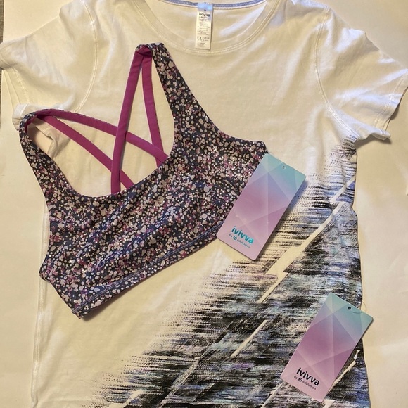 lululemon athletica Tops - NWT Iviva Lululemon| Matching tshirt and sport bra. XS